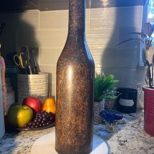 Rustic Metal Brown Vase, no exact matches found- unique find!